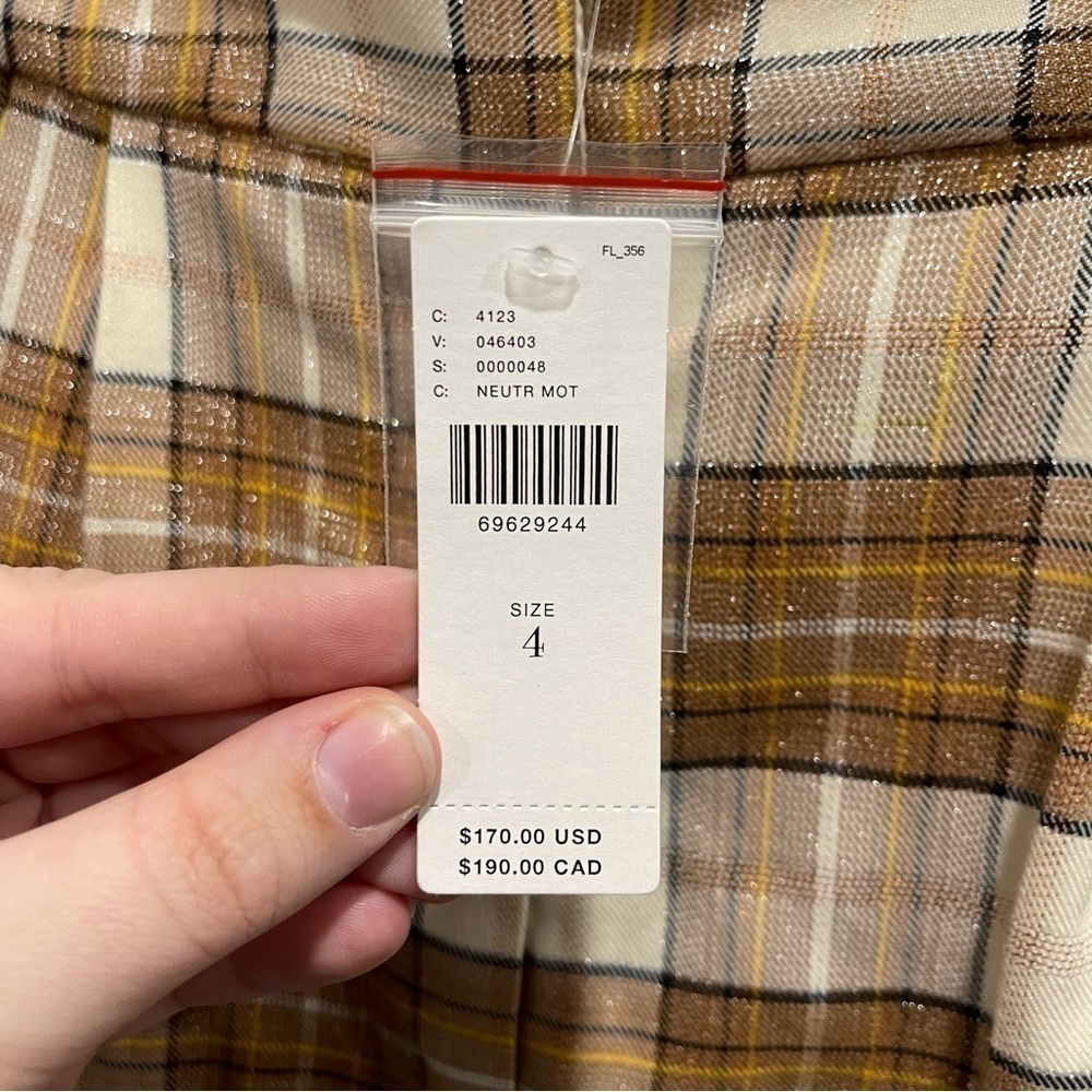 Anthropologie Hutch Plaid Wid-Leg Trousers Pants Size 4 - Picture 8 of 12